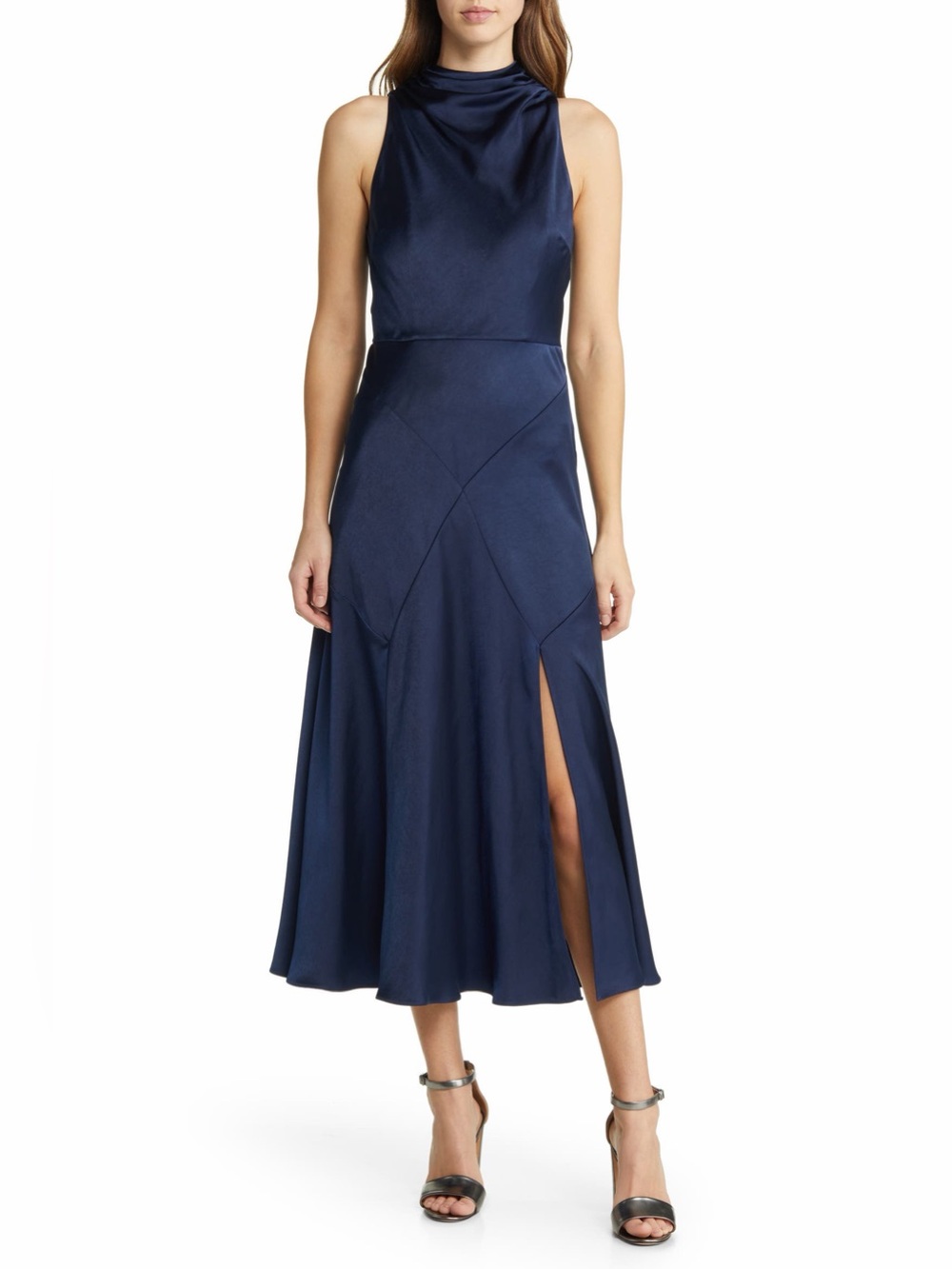 Ted Baker London Navy Lilymay Bias Cut Satin Midi Dress (2)